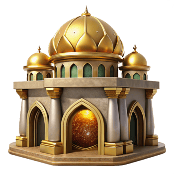 wonderful contemporary Galactic Palace Cutout Frontal View Golden Architecture Isolated high resolution png