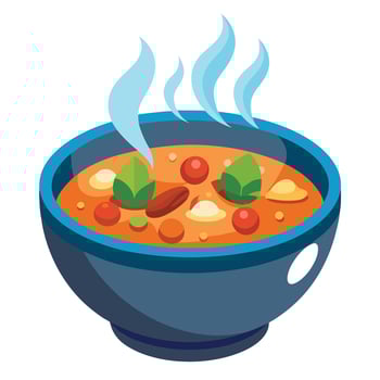 Illustration Of Hot Tomato Soup In Bowl vector