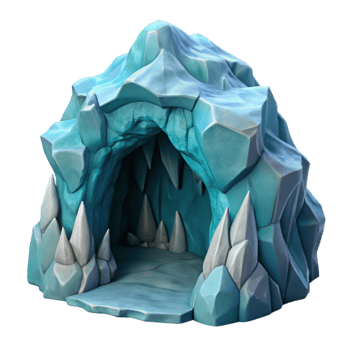 serene creative Gelid Grotto Ice Cave Archway Isolated detailed png