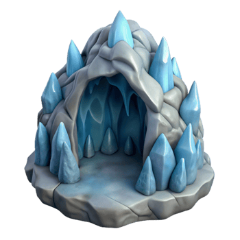 magnificent classic Gelid Grotto Ice Cave Archway Isolated authentic png