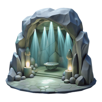 beautiful modern Gelid Grotto Interior with Stalactites Cutout detailed png