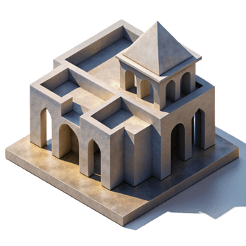 elegant creative Geometric Building Shadows Transparent Background professional png