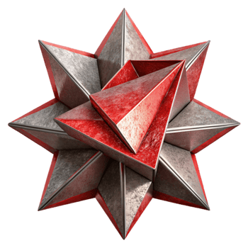 dramatic rustic Geometric Chaos Design Red Sharp Angles Isolated professional png