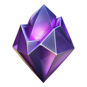 stunning abstract Geometric Crystal Isolated Cutout Transparent Background Dreamlike Shapes Purple Tint premium png