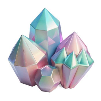 serene creative Geometric Crystal Shapes Isolated Soft Edges Pastel Hues professional png