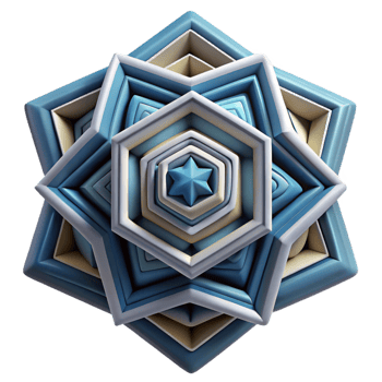 extraordinary modern Geometric Design with Depth Illusion on Transparent Background premium png