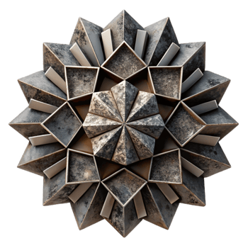 extraordinary traditional Geometric Fragmentation Pattern Black White Cutout professional png