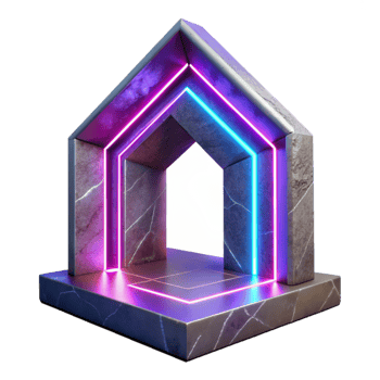 extraordinary contemporary Geometric Portal Isolated with Neon Outline authentic png