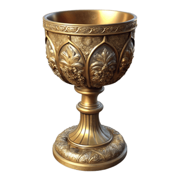 dramatic traditional Gilded Chalice Isolated with Intricate Detail high resolution png