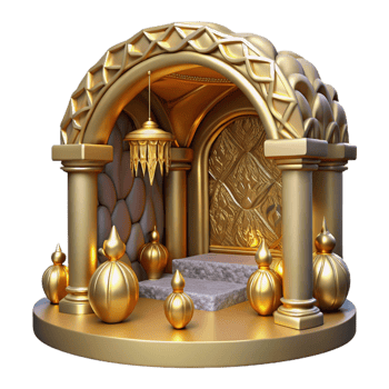 impressive artistic Gilded Grotto Interior Cutout with Detailed Textures high quality png