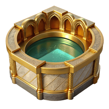 stunning contemporary Gilded Grotto Pool Isolated with Reflective Surface high resolution png