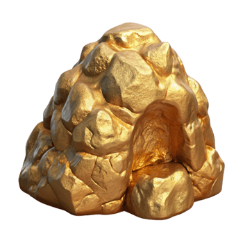 serene creative Gilded Grotto Rock Formation Isolated Side View premium png