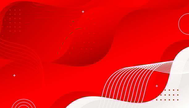 Abstract red and white background with waves vector
