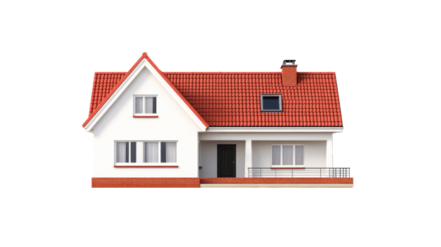 Classic European architecture, residential building, detailed facade, cut out transparent png