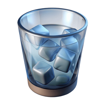 beautiful modern Glass of Water with Ice Cubes Transparent Element detailed png