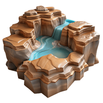 wonderful creative Glimmering Canyon Transparent Background High Angle View exclusive png