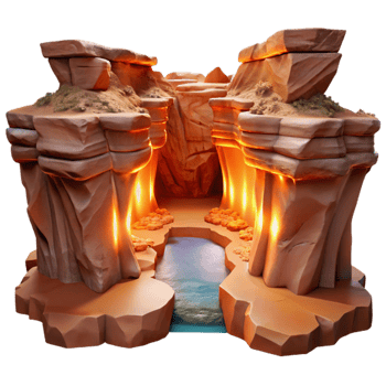 vibrant modern Glimmering Gorge Cutout Sparkling Canyon Isolated Element genuine png