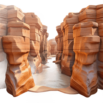 beautiful traditional Glimmering Gorge Cutout Sparkling Canyon Isolated Element detailed png