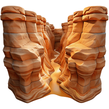 elegant minimalist Glimmering Gorge Cutout Sparkling Canyon Isolated Element professional png