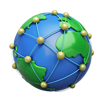 extraordinary creative Global Network Map Blue and Green Isolated premium png