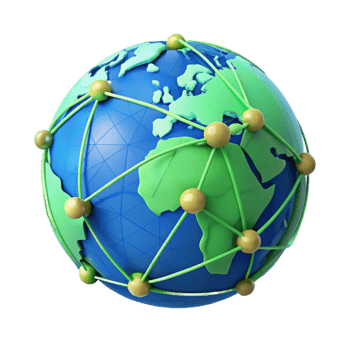 stunning traditional Global Network Map Blue and Green Isolated exclusive png