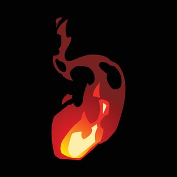 Fire Flames Red Black Background vector
