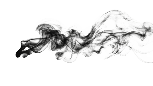 Swirling smoke with intricate patterns and fluid movement, cut out transparent png