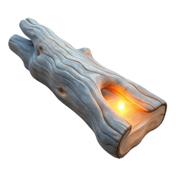 magnificent rustic Glowing Driftwood with Soft Light Transparent Background authentic png