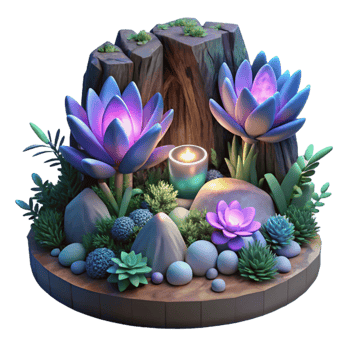 dramatic modern Glowing Floral Arrangement in Dark Forest Cutout original png