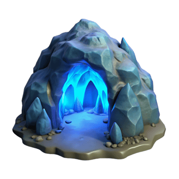 vibrant rustic Glowing Grotto Bioluminescent Cavern Cutout Isolated high resolution png