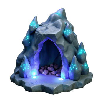 stunning contemporary Glowing Grotto Rock Formations Cutout Warm Lighting high quality png