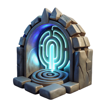 wonderful abstract Glowing Luminari Labyrinth Entrance Isolated Element genuine png