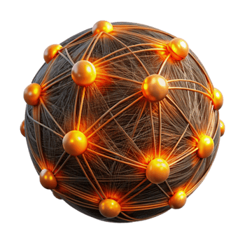 serene creative Glowing Orange Threads Dark Web Isolated original png