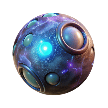 impressive minimalist Glowing Orb with Micro Universe Isolated png