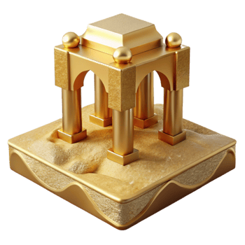 vibrant classic Golden Aerthys Structure Cutout with Transparent Background png