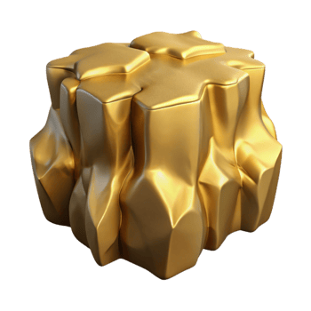 impressive minimalist Golden Cliffside Cutout Isolated on Transparent professional png