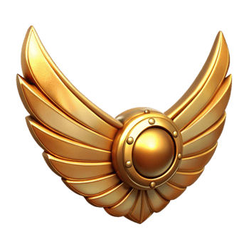 stunning contemporary Golden Steampunk Wings Front View Transparent Background high quality png