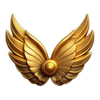 elegant abstract Golden Steampunk Wings Isolated with Transparent Background professional png