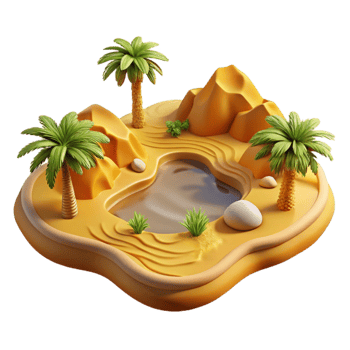 extraordinary modern Golden Valley Desert Oasis Cutout Isolated png