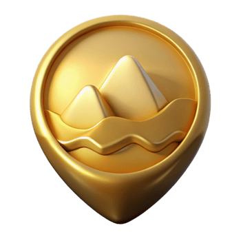 vibrant creative Golden Valley Icon Cutout on Transparent Background genuine png