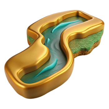 extraordinary classic Golden Valley River Bend Cutout with Clear Water professional png