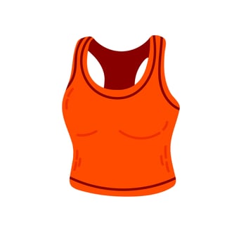 Orange women's athletic tank top for gym, sports or exercise, isolated on white background vector