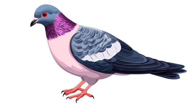 Pigeon illustration, bird, close up, detailed colors, nature, fauna, cut out transparent png