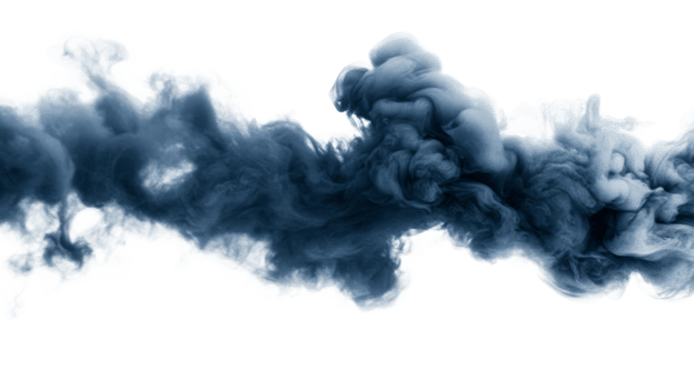 Blue grey swirling cloud, abstract smoke motion effect , cut out transparent png