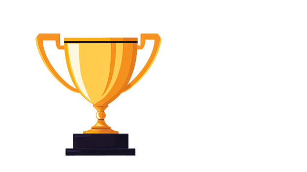 Golden cup for champions, award for winners , cut out transparent png