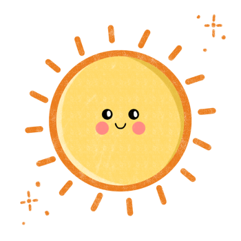 cute Sun cartoon illustration on Transparent Background png
