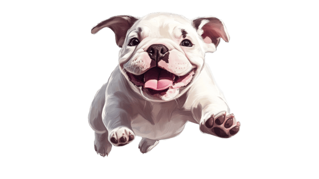 Adorable Bulldog Puppy with a Joyful Expression, cut out transparent png