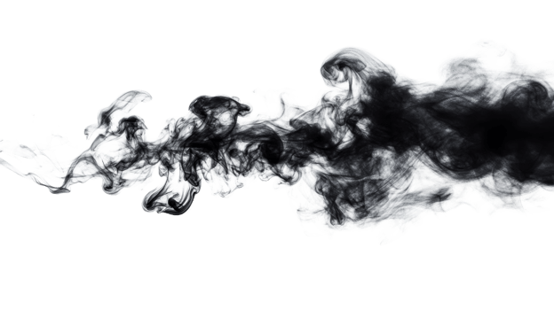 Swirling smoke rising, dark curves, light edges, wispy effect, cut out transparent png