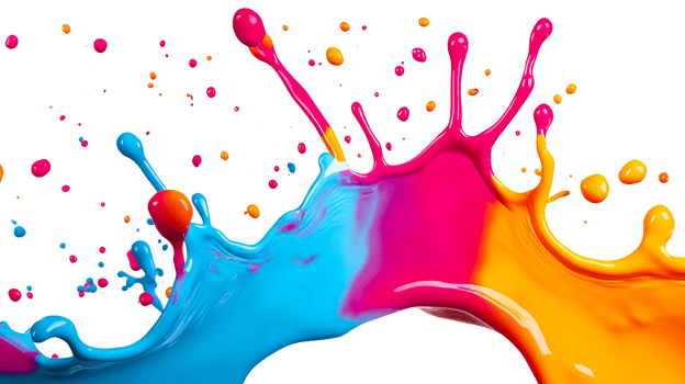 Vibrant Paint Splash, Colors Colliding, Abstract Design , cut out transparent png