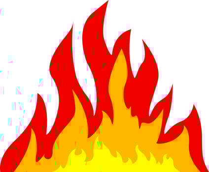 Burning Fire Flames - Hot Red and Yellow Flame Design vector